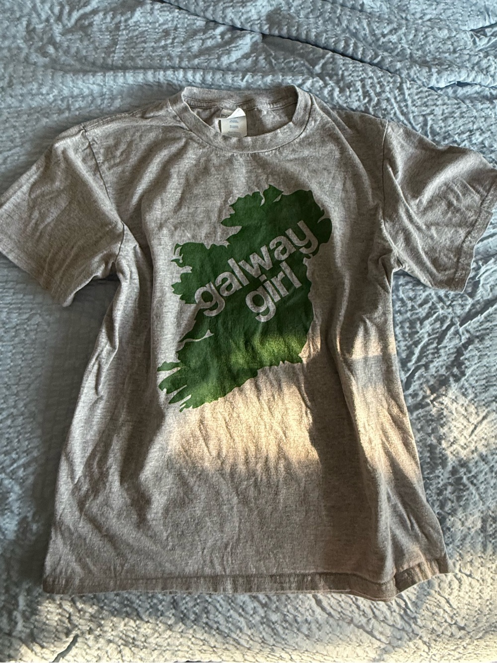 Youth Port and Company Gray Tee with Ireland “Galway Girl” Graphic Ed Sheeran
